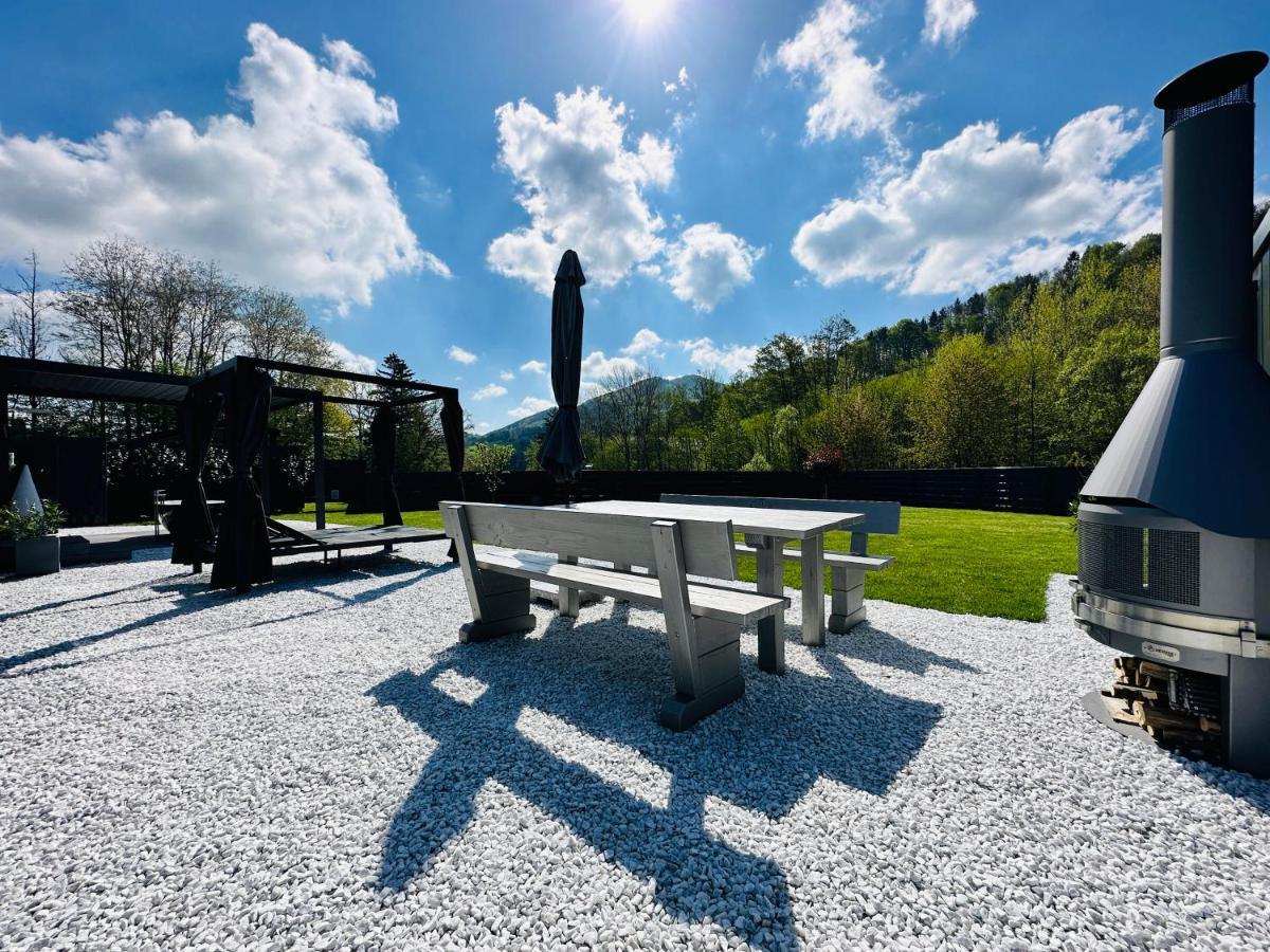 Voralpen Lodge - Ferienhaus Mit Gym & Wellnessbereich Traisen エクステリア 写真